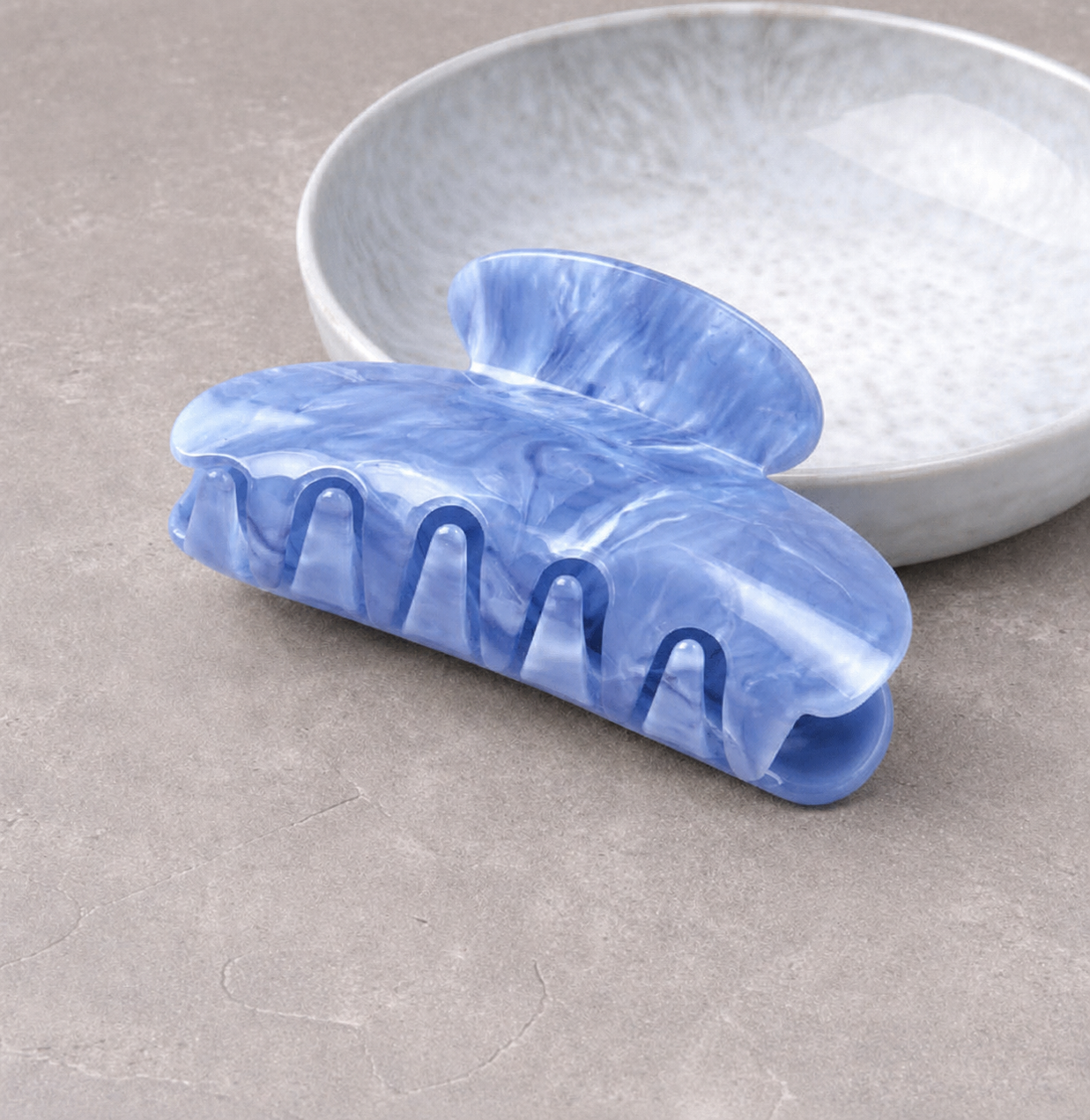 Small Blue Pearlescent Claw Clip