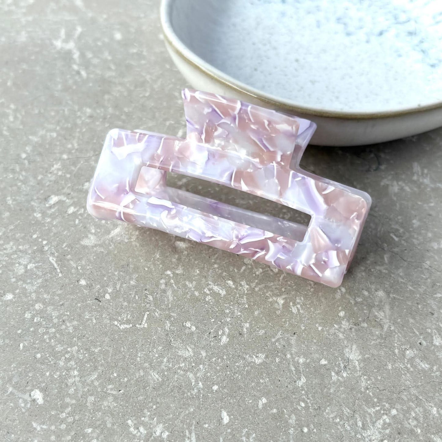 Small Light Pink Rectangular Claw Clip