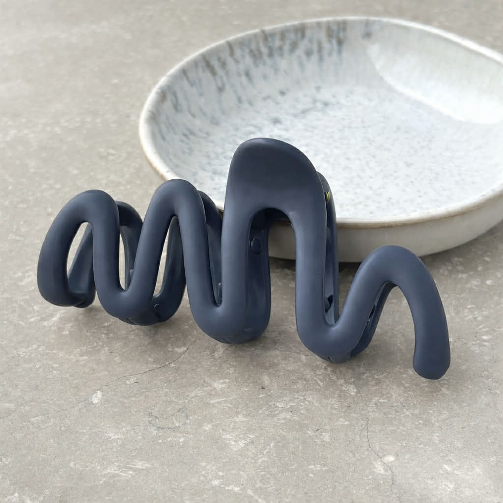 Blue Matte Wavy Claw Clamp