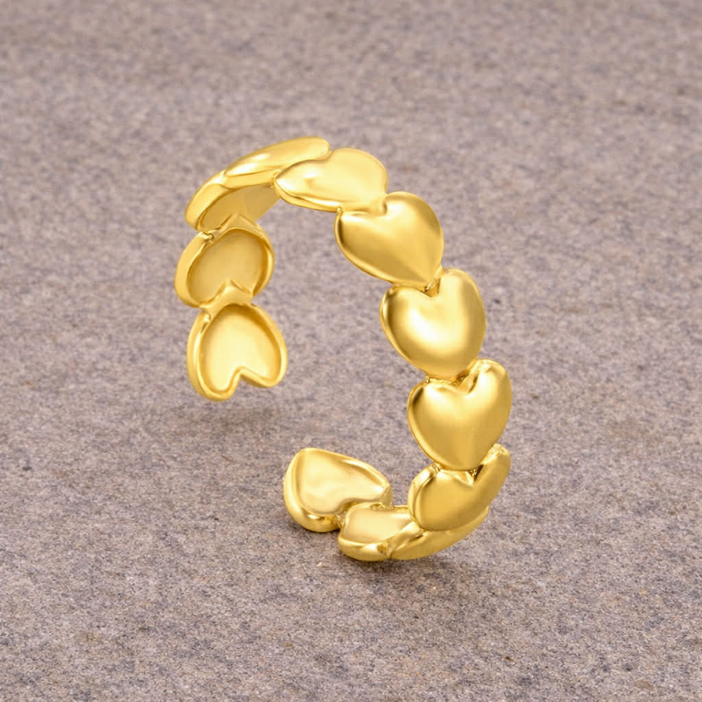 Tarnish Resistant Heart Chain Ring