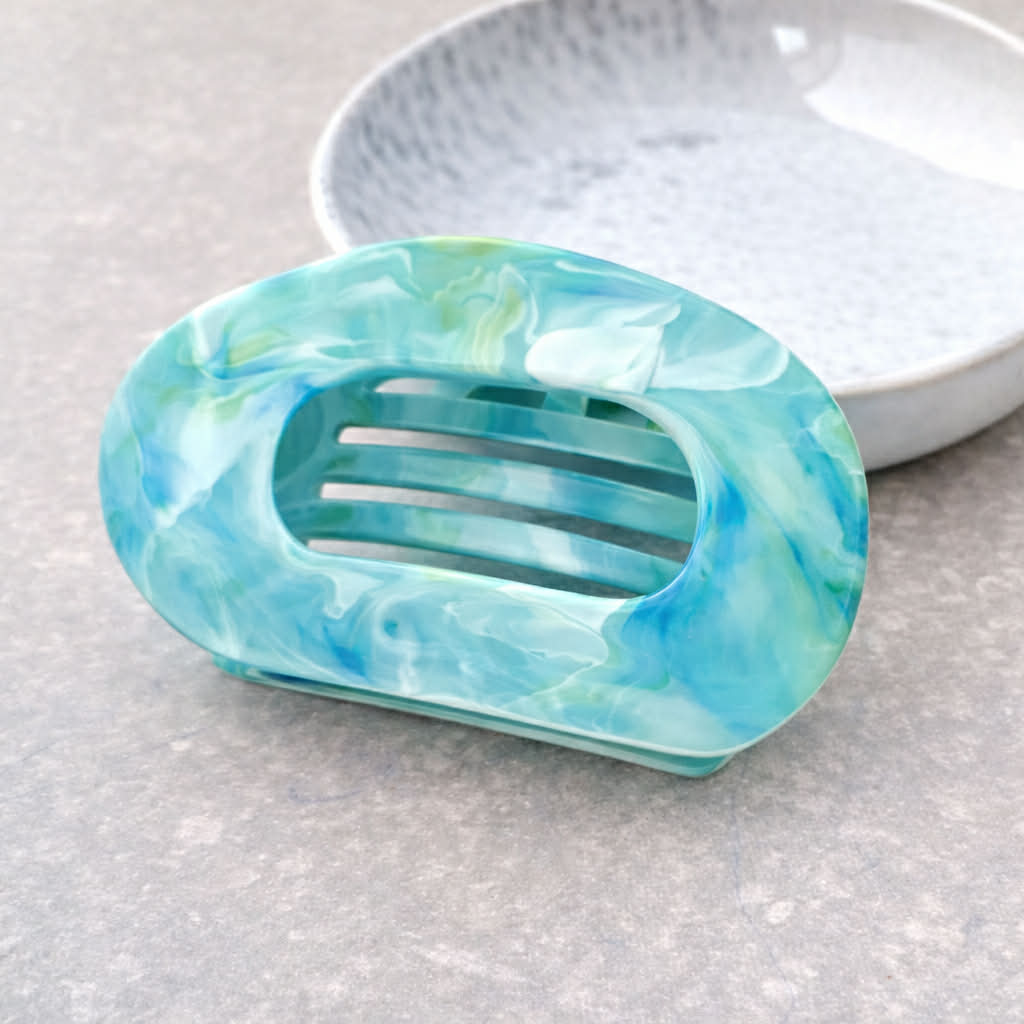 Turquoise Marble Horizontal Claw Clamp