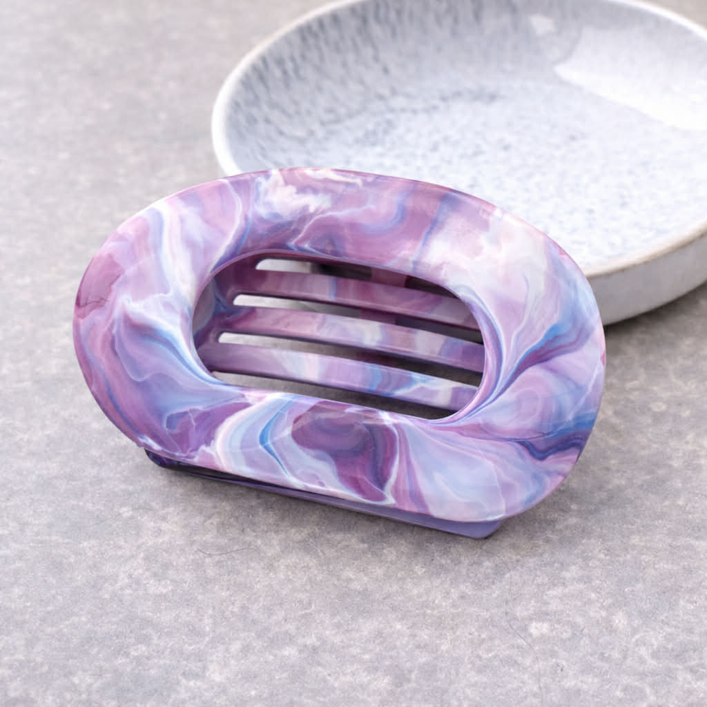 Lilac Marble Horizontal Claw Clamp