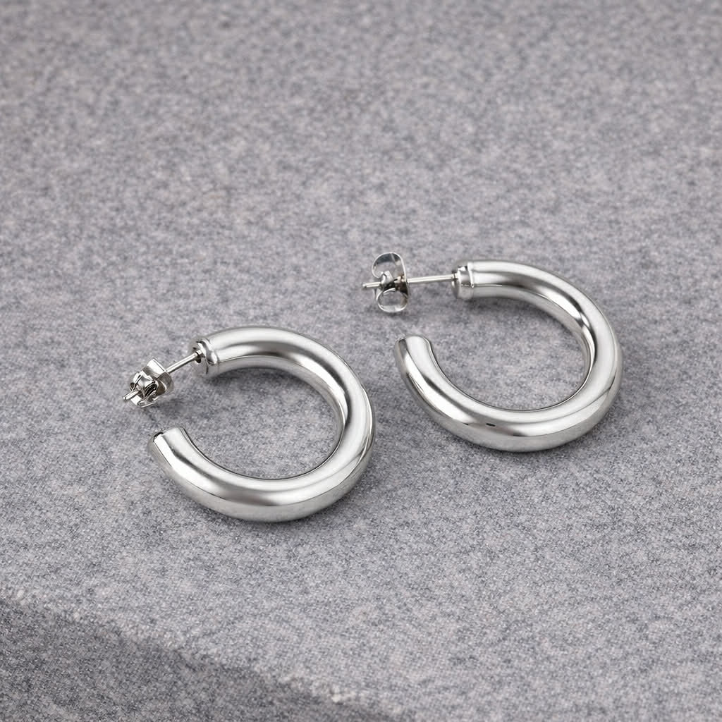Tarnish Resistant Classic Hoop Studs