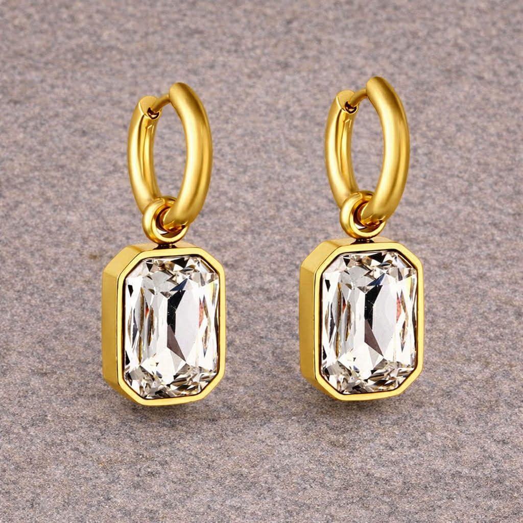 Tarnish Resistant Gem Huggies