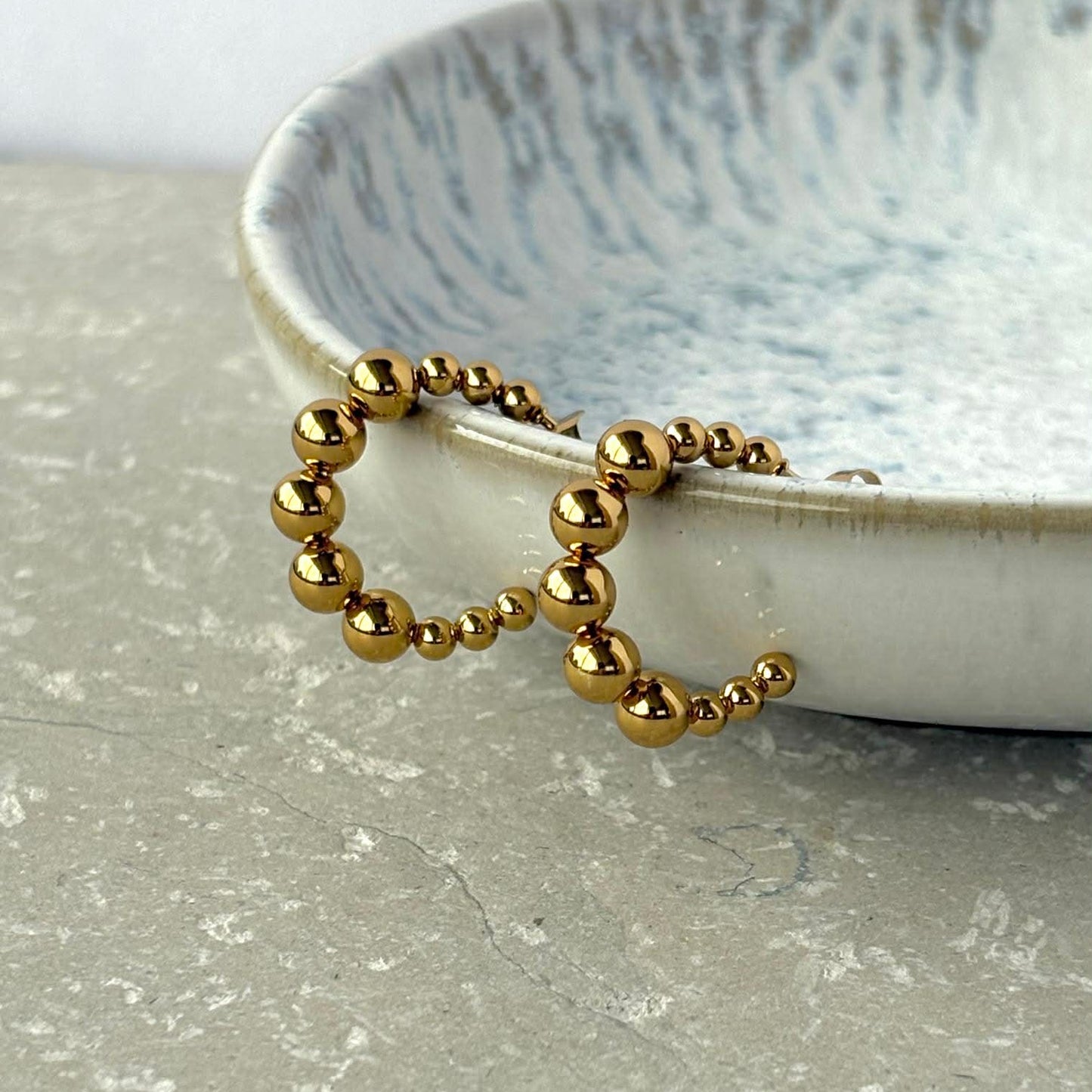Tarnish Resistant Balled Hoop Studs