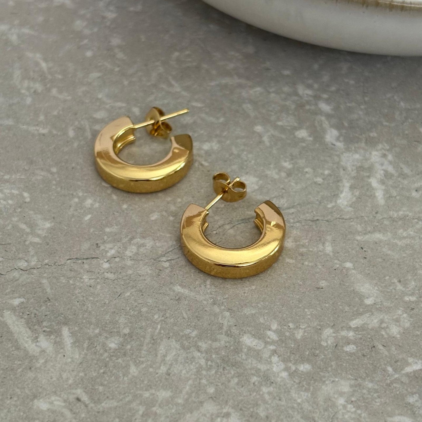 Tarnish Resistant Square Edged Hoop Studs