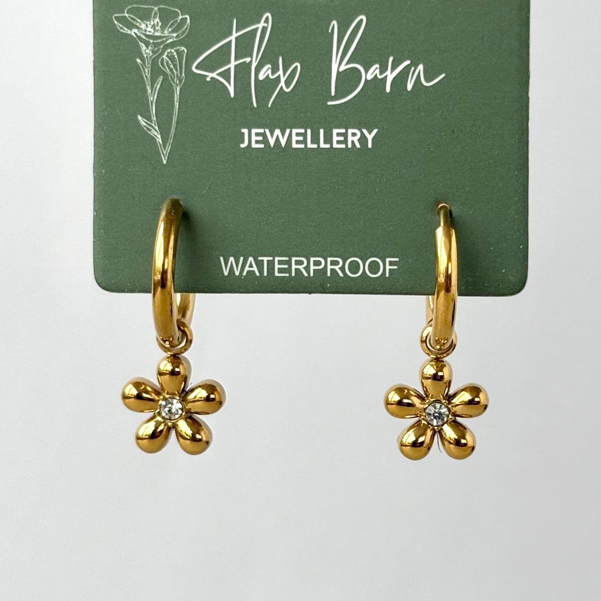 Tarnish Resistant Dainty Flower Huggies