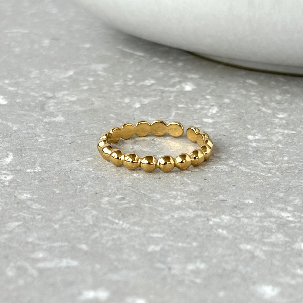 Tarnish Resistant Bobbled Stacking Open Ring