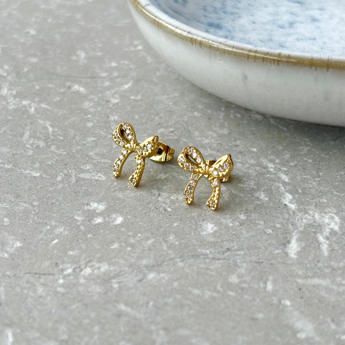 Tarnish Resistant Glimmer Bow Studs