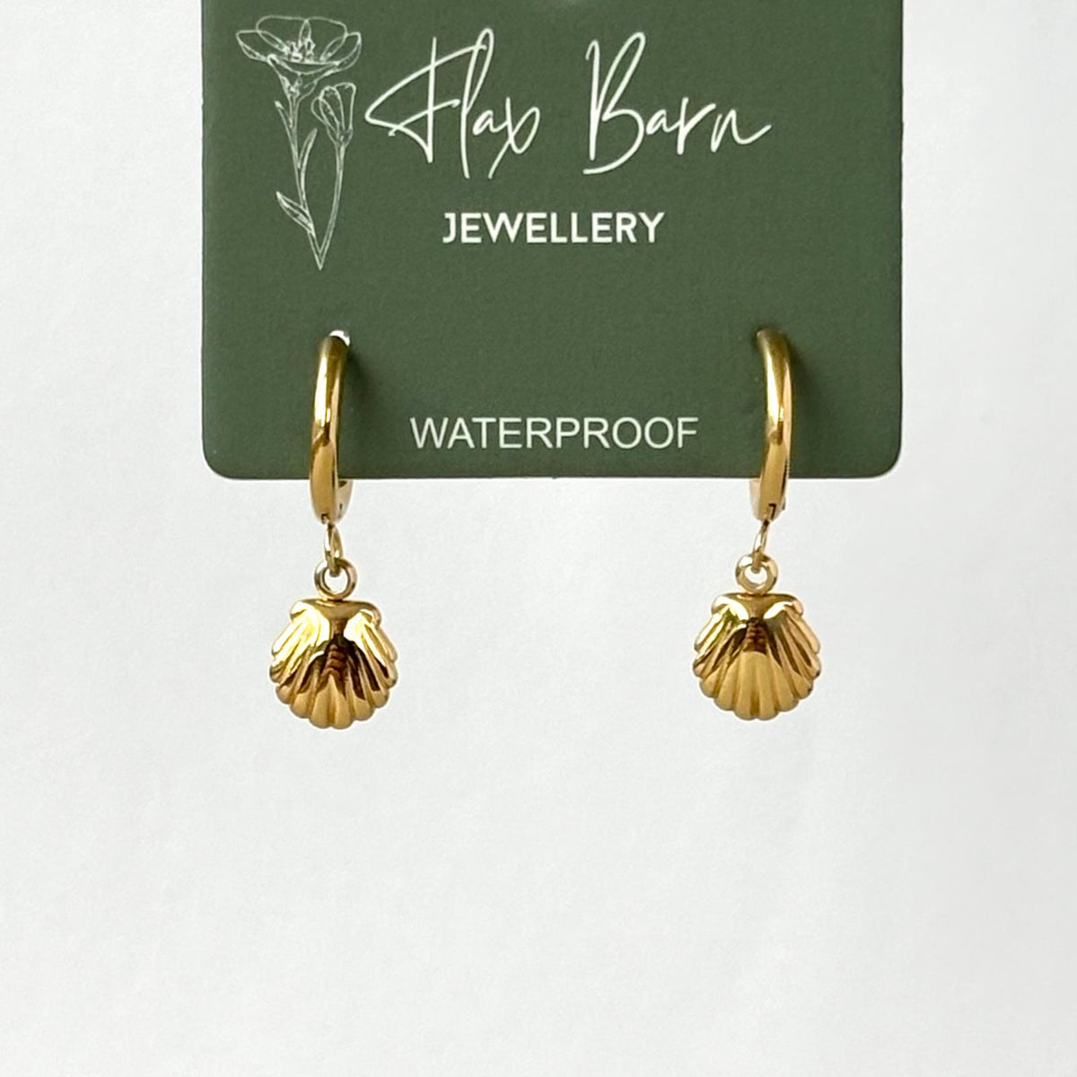 Tarnish Resistant Mini Scallop Shell Huggies