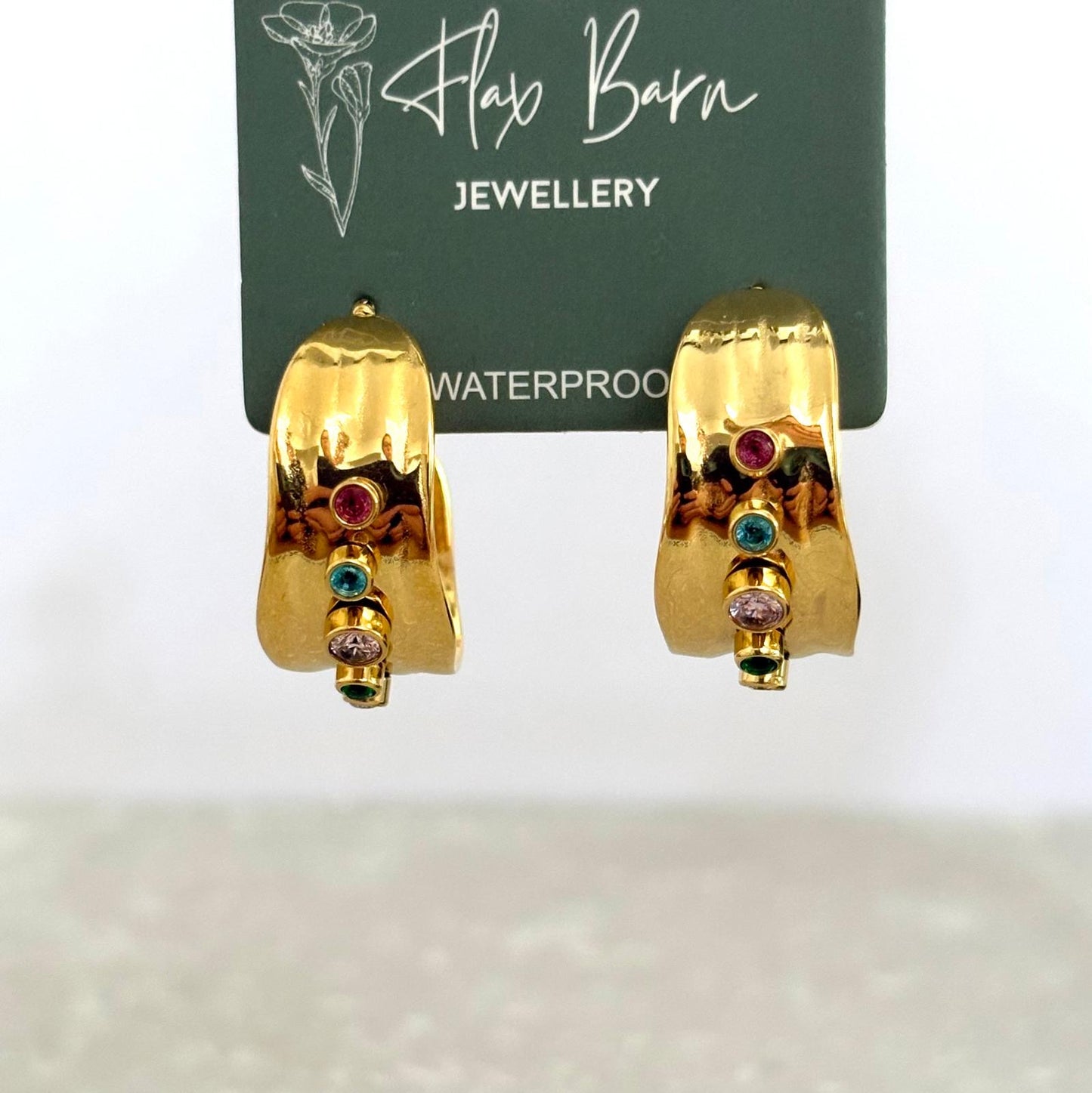 Tarnish Resistant Aurora Hoop Studs