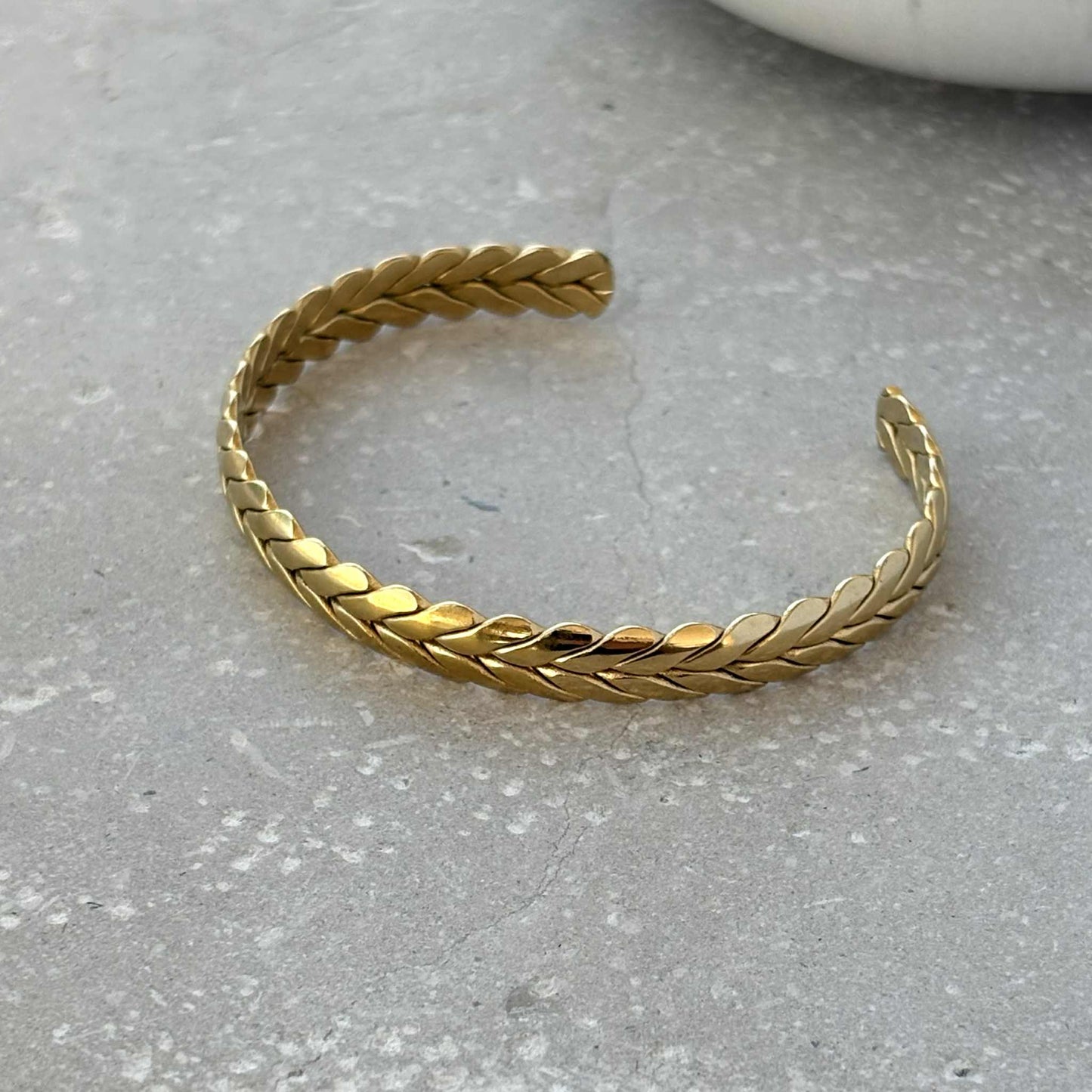 Tarnish Resistant Plaited Open Bangle