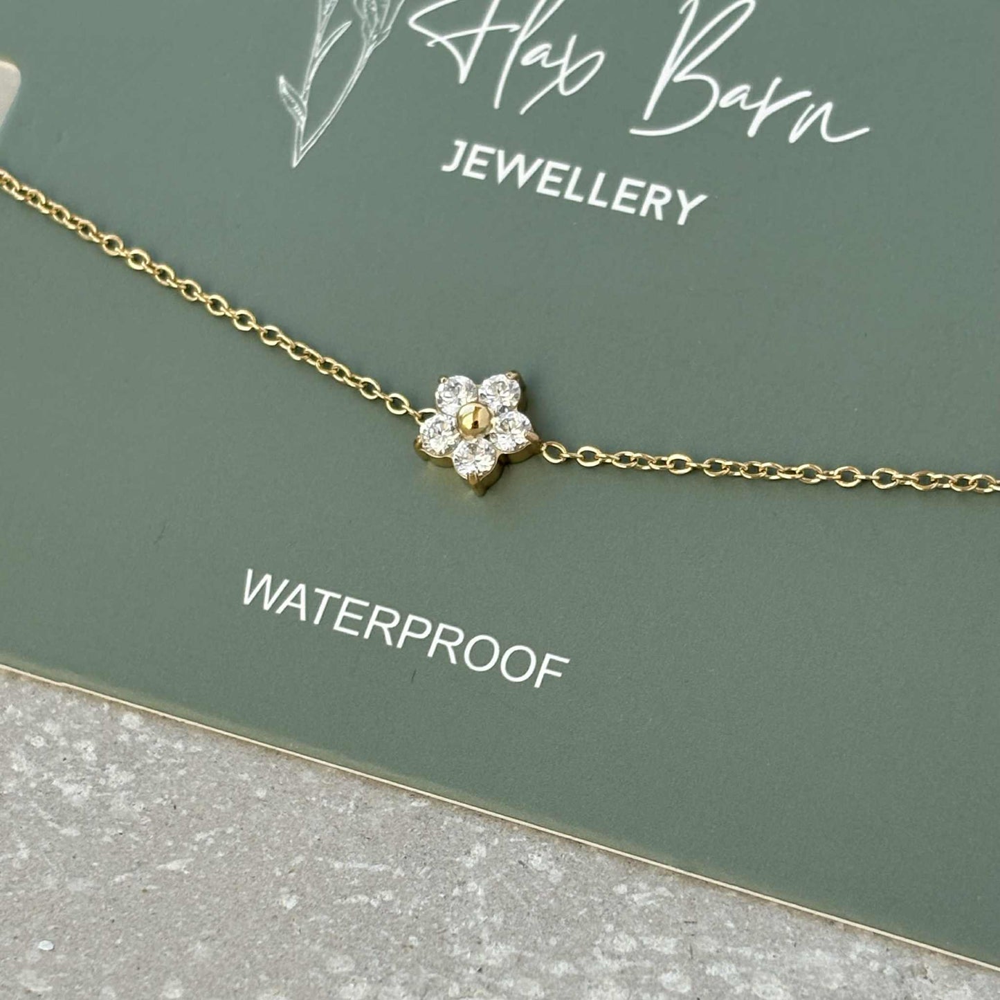 Tarnish resistant Zirconia Flower Bracelet