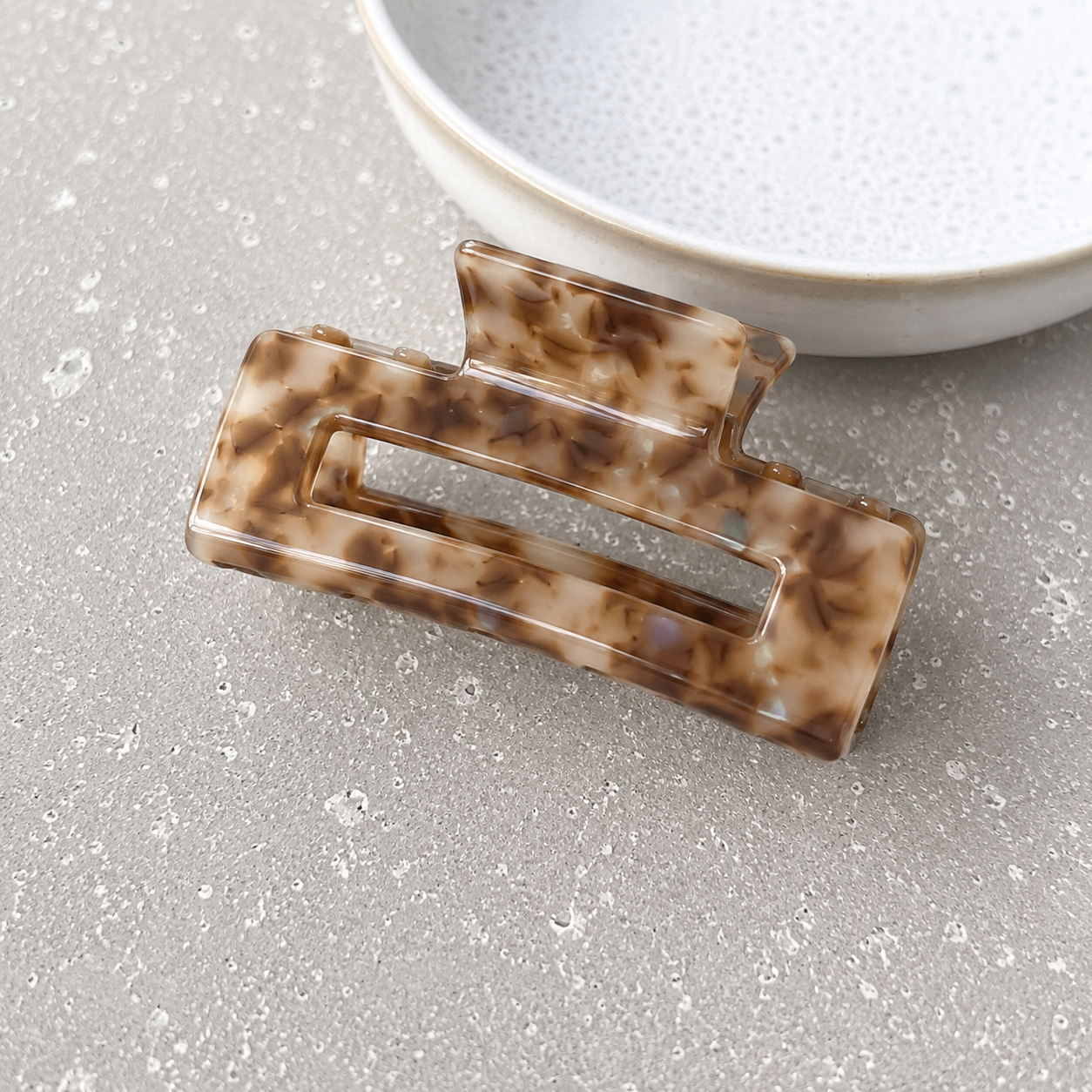 Small Mocha Rectangular Claw Clip