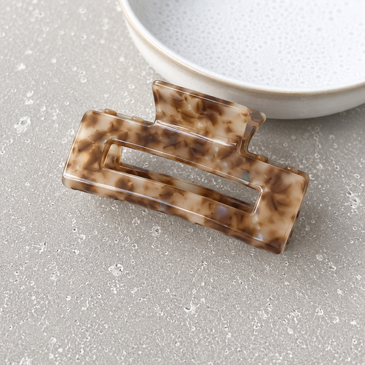 Small Mocha Rectangular Claw Clip
