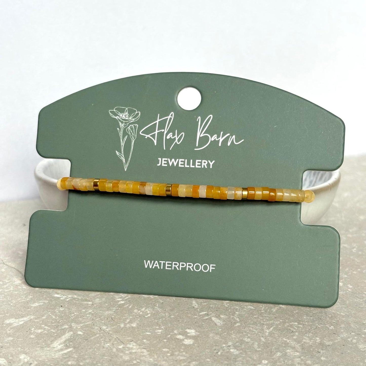 Tarnish Resistant Gemstone Pull Cord Bracelet