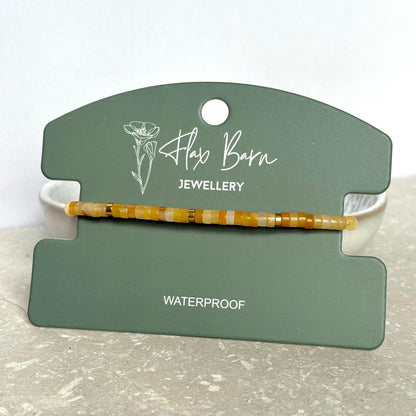 Tarnish Resistant Gemstone Pull Cord Bracelet