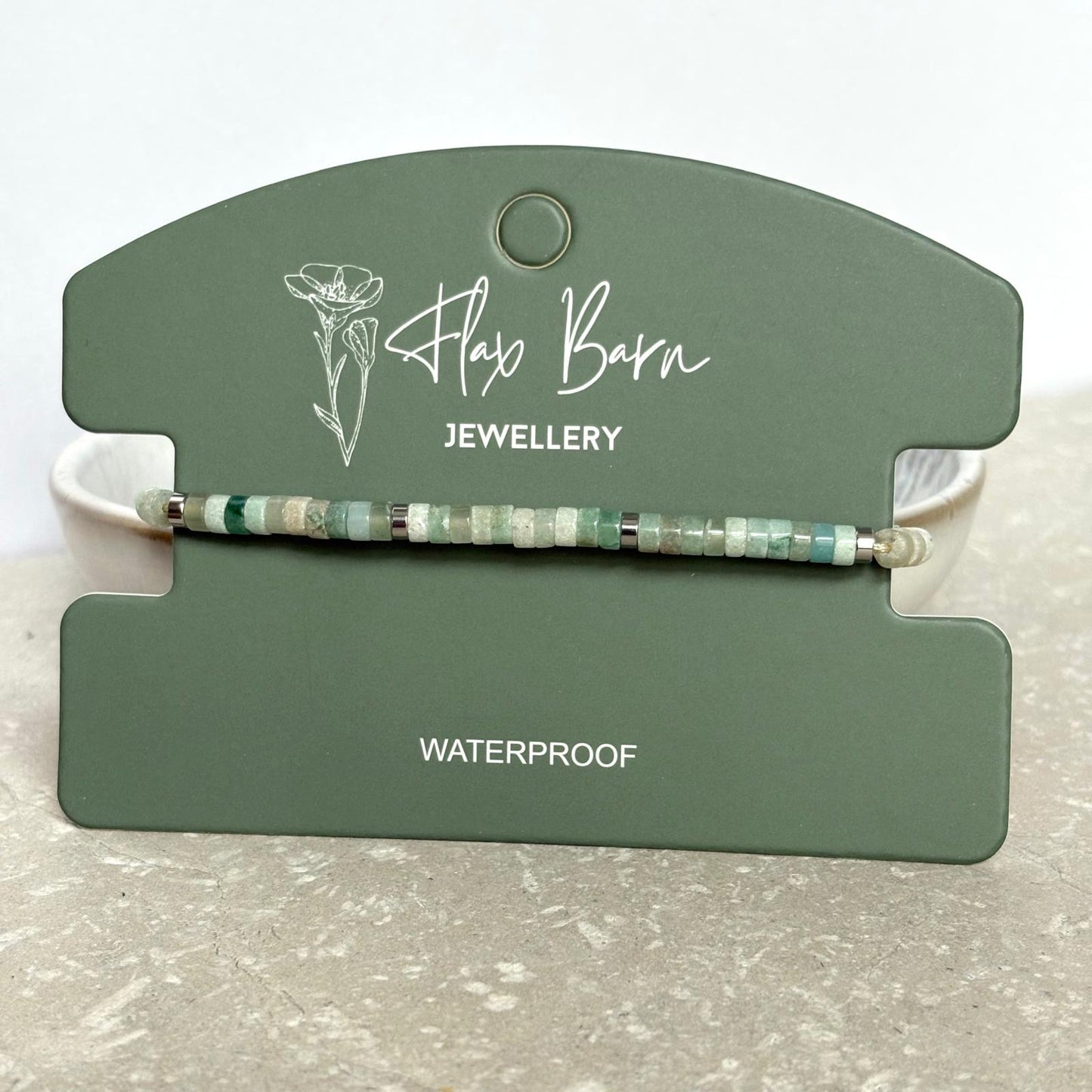 Tarnish Resistant Gemstone Pull Cord Bracelet