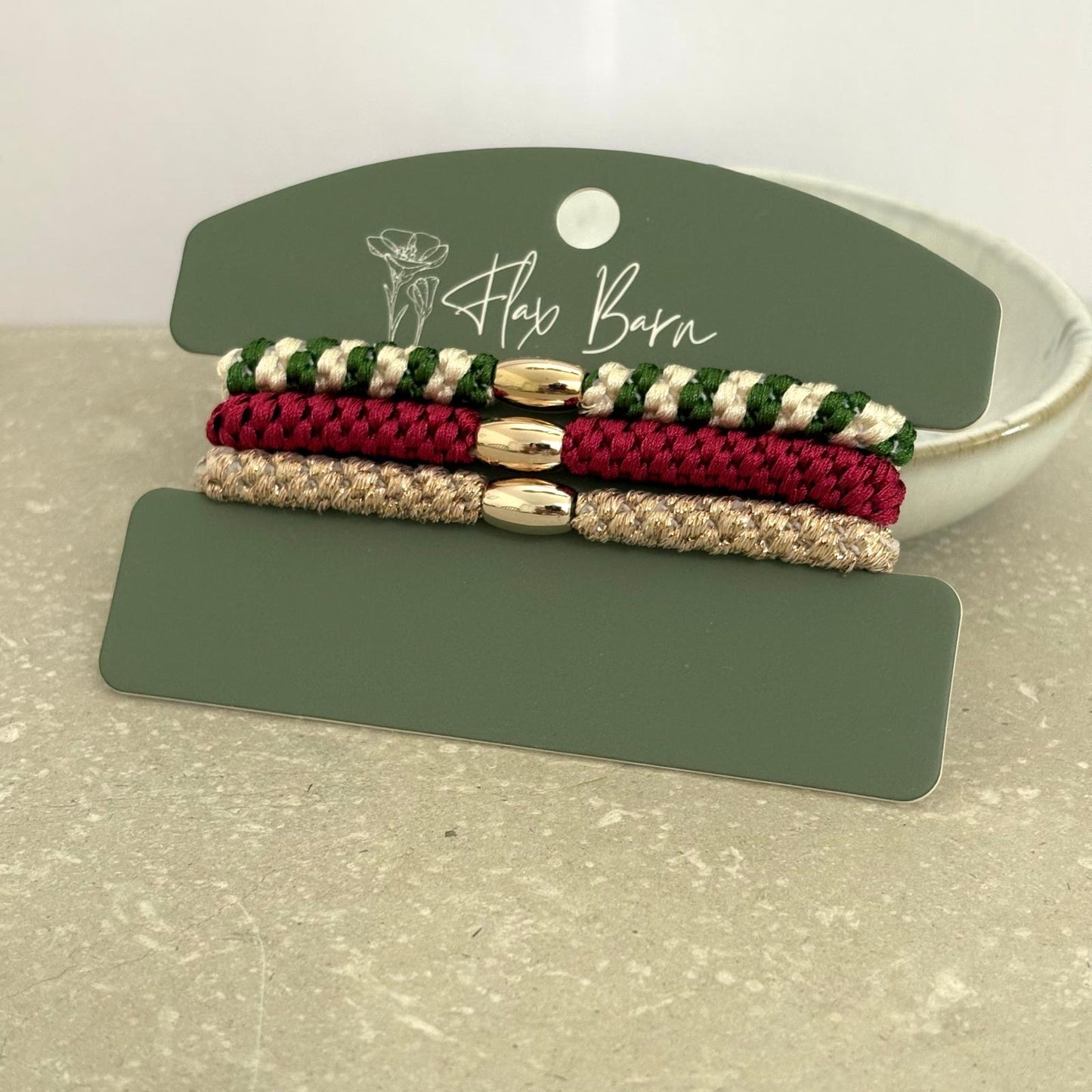 "Woodland Sparkle" Pack of 3 Elasticated Cord Hairbands