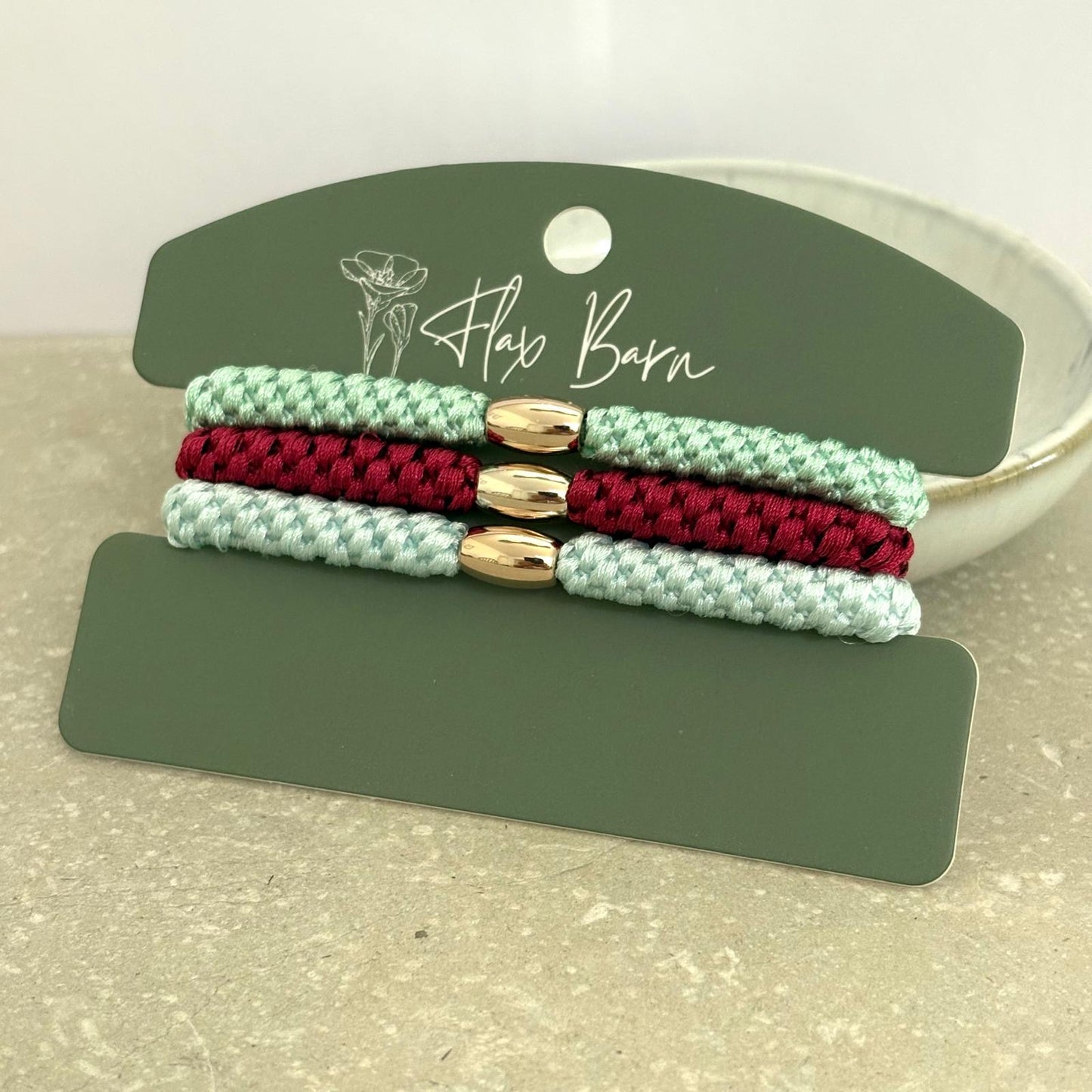 "Frosted Berry" Pack of 3 Elasticated Cord Hairbands