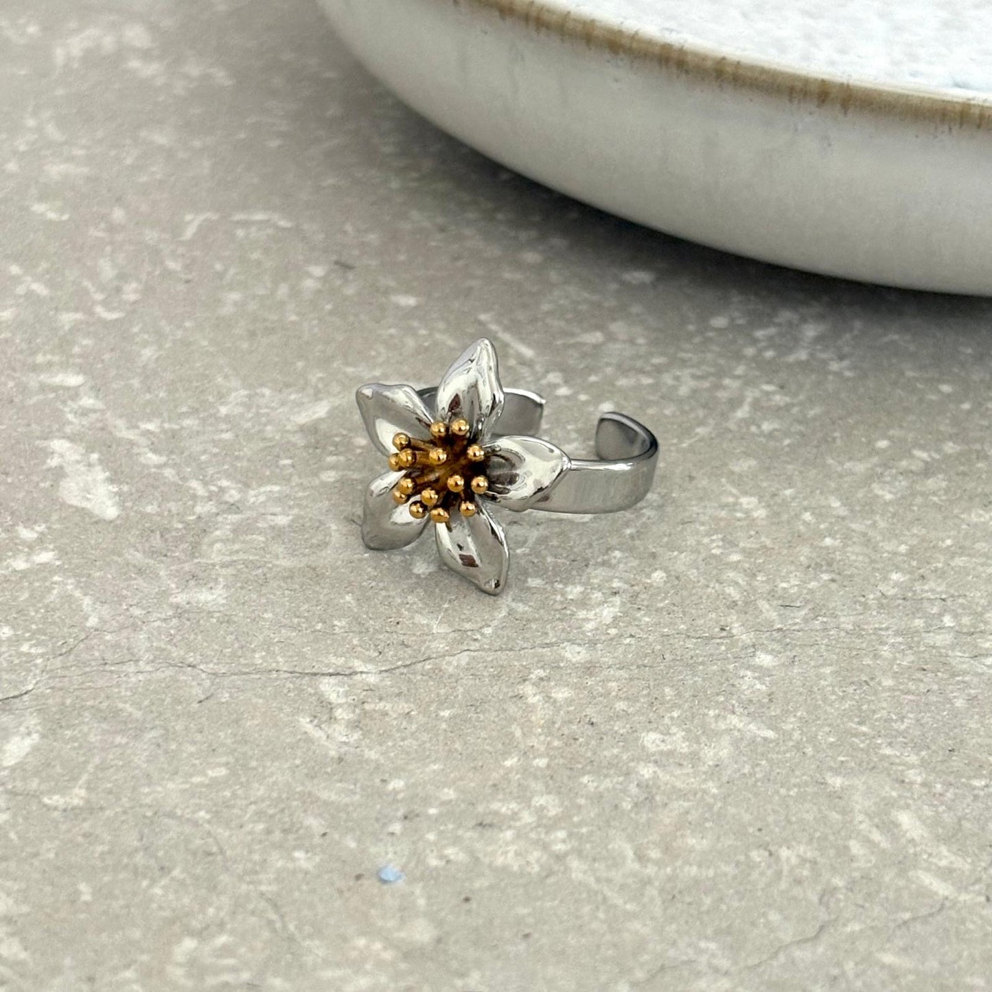 Tarnish Resistant Blossom Open Ring