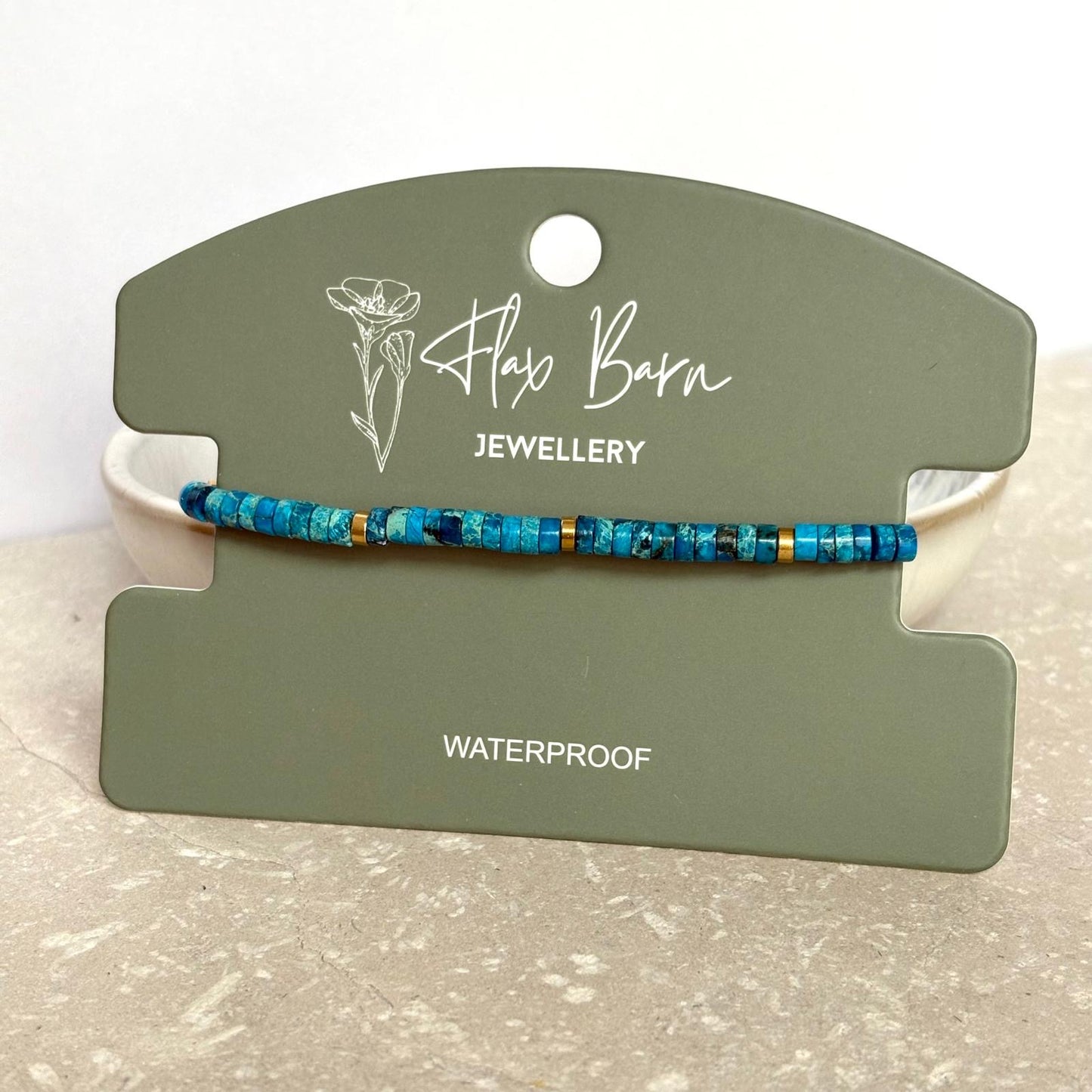Tarnish Resistant Gemstone Pull Cord Bracelet