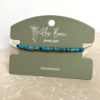 Tarnish Resistant Gemstone Pull Cord Bracelet