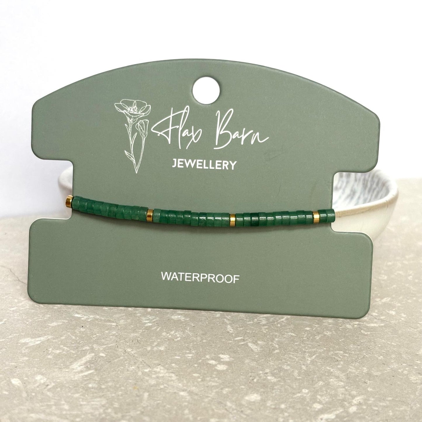 Tarnish Resistant Gemstone Pull Cord Bracelet
