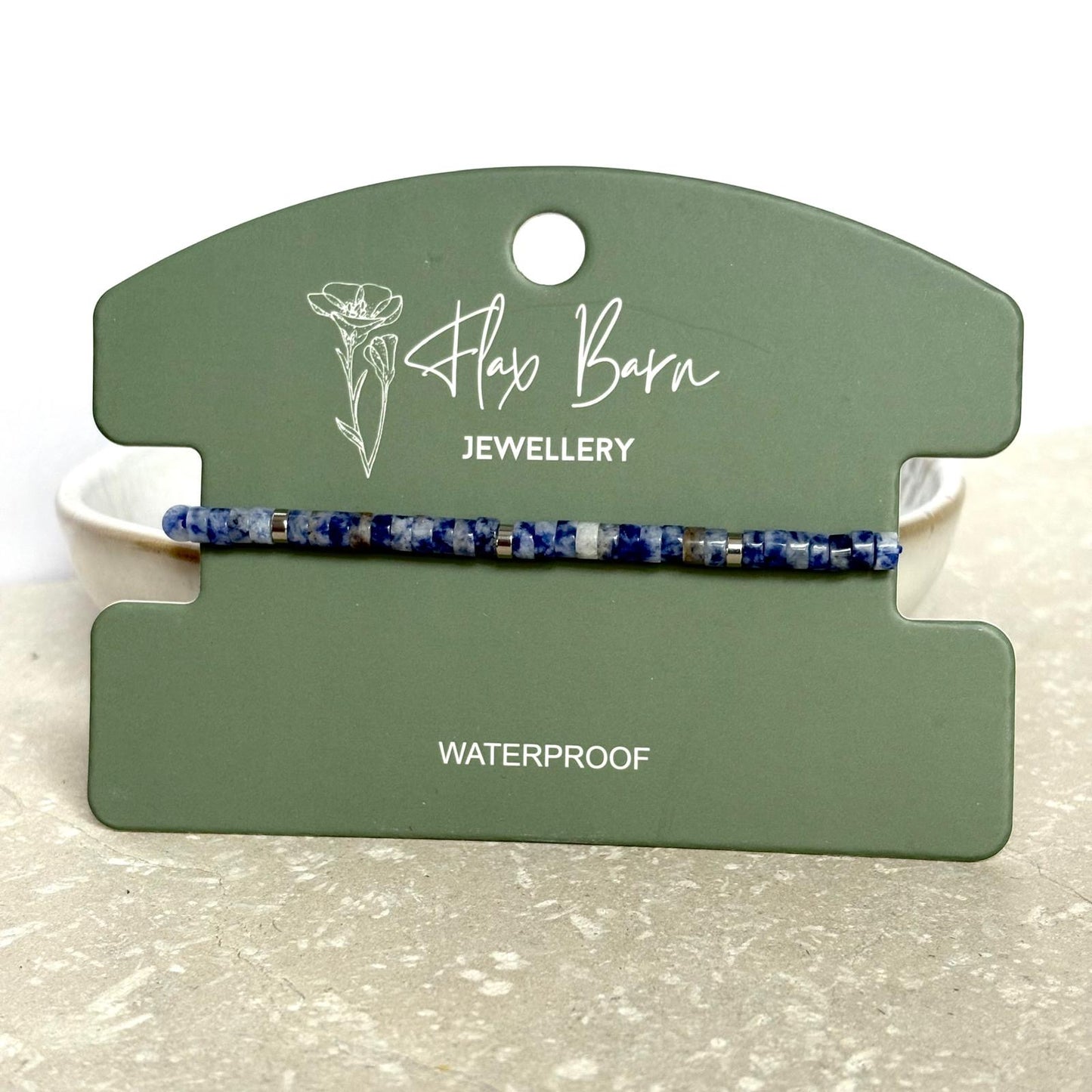 Tarnish Resistant Gemstone Pull Cord Bracelet