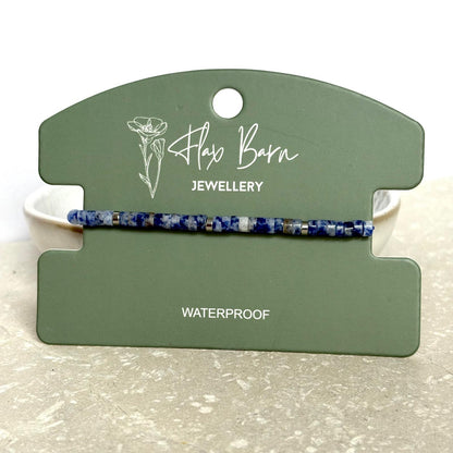 Tarnish Resistant Gemstone Pull Cord Bracelet