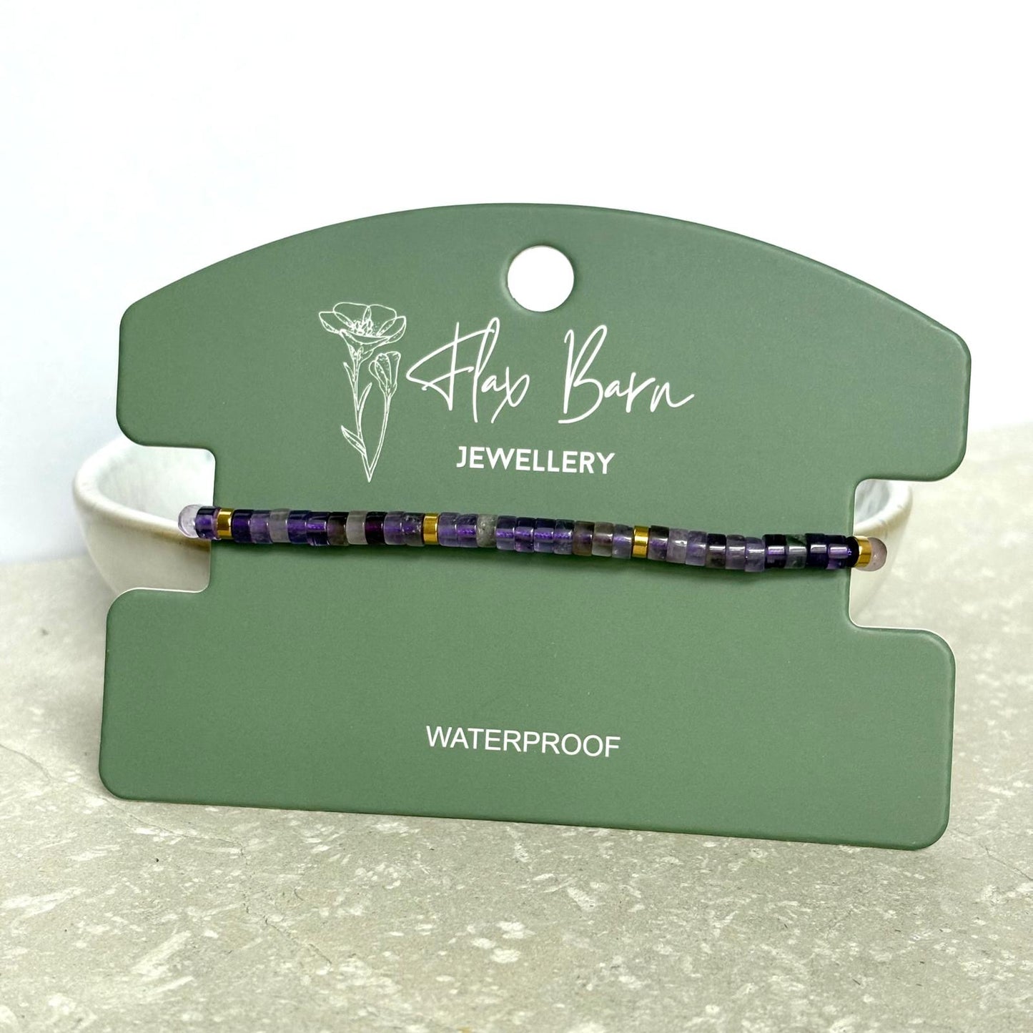 Tarnish Resistant Gemstone Pull Cord Bracelet