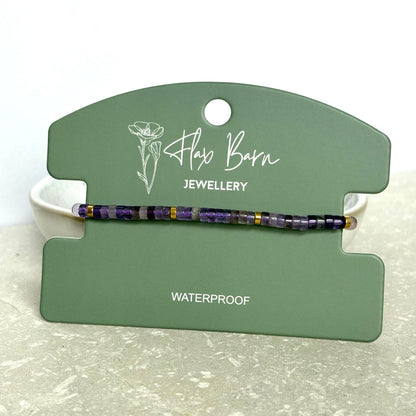 Tarnish Resistant Gemstone Pull Cord Bracelet