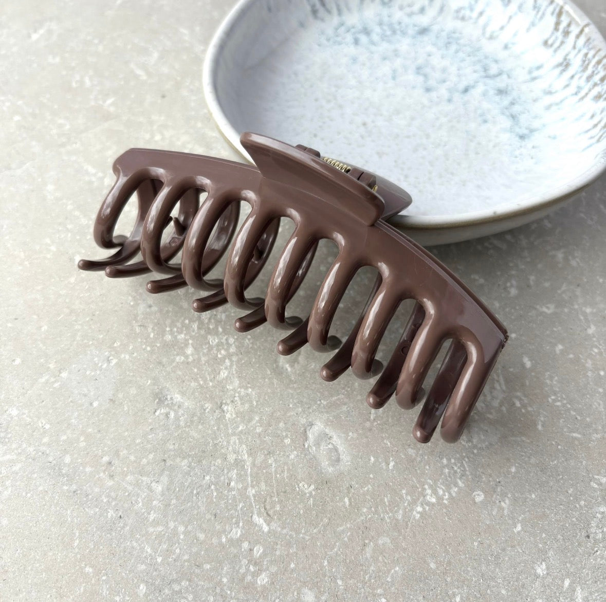 Brown Soft Flexible Barrel Claw Clip