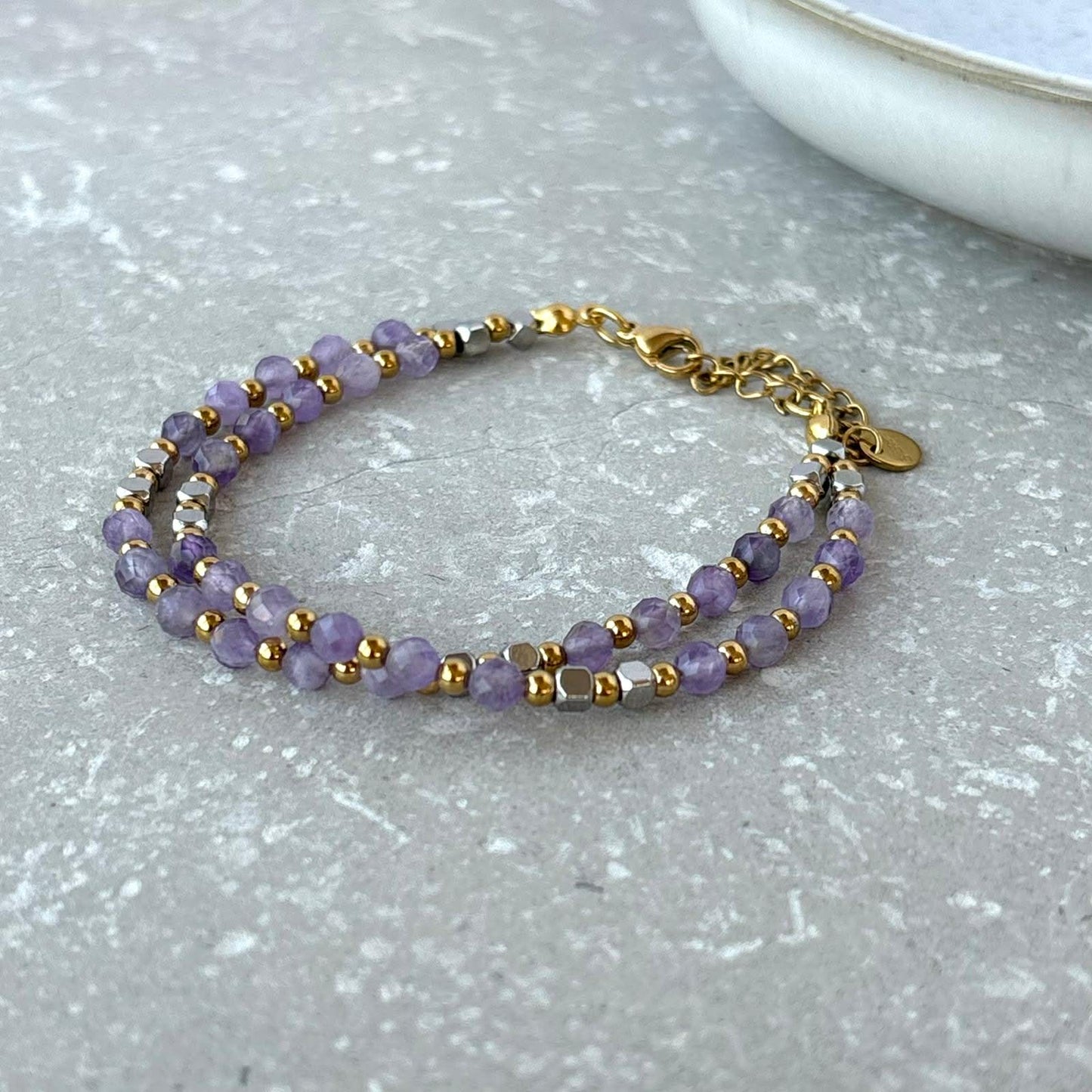 Tarnish Resistant Double Layer Beaded Bracelet