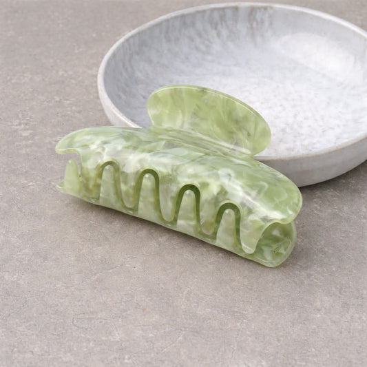 Small Light Green Pearlescent Claw Clip