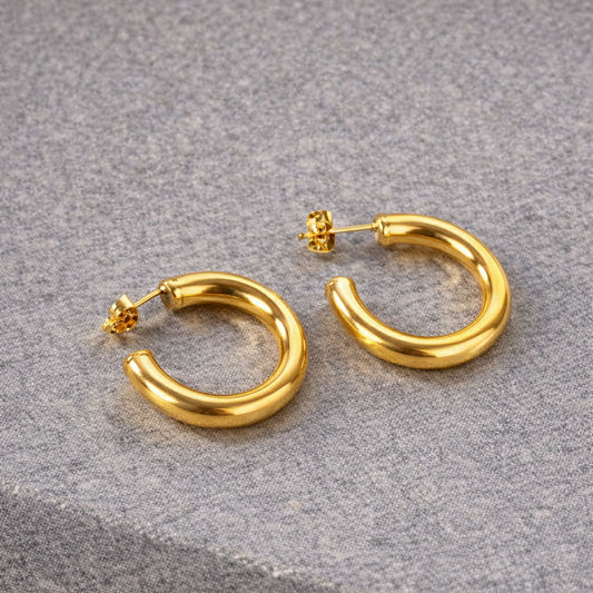 Tarnish Resistant Classic Hoop Studs