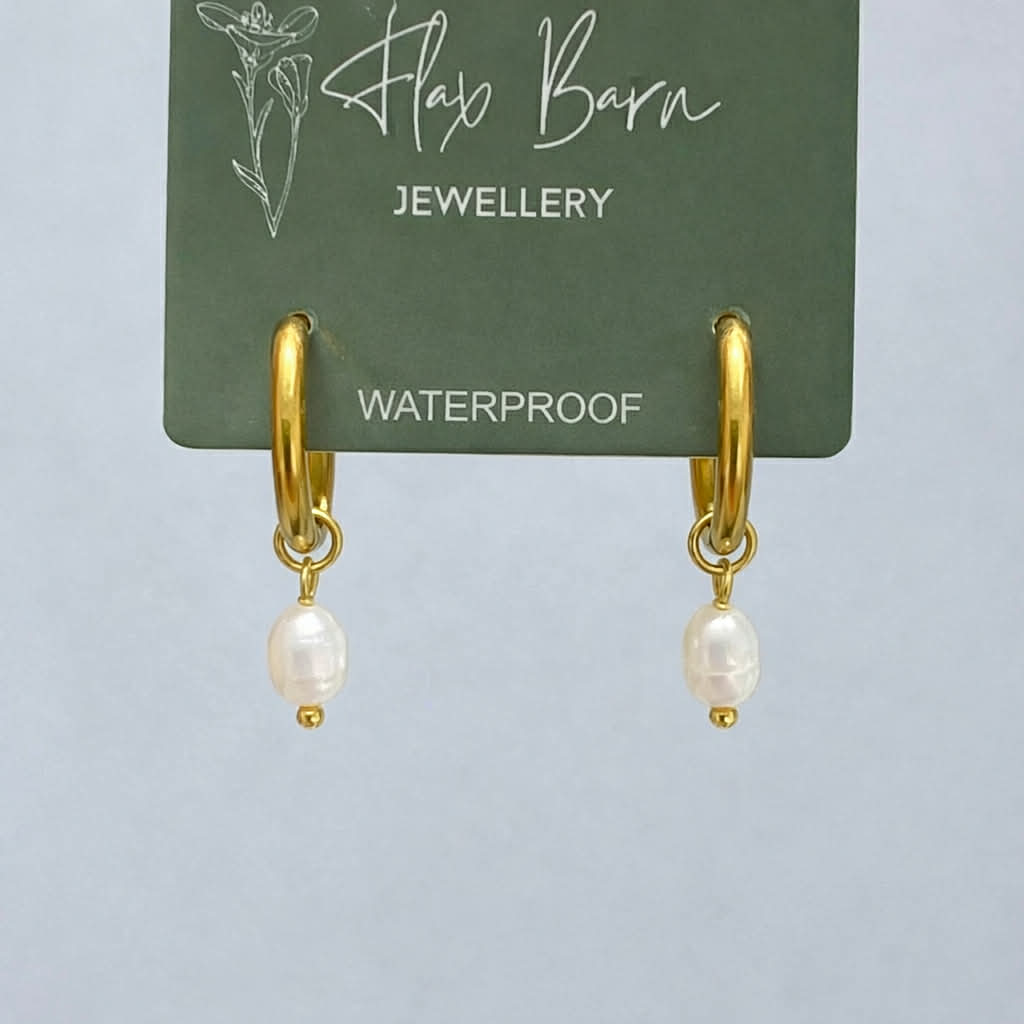 Tarnish Resistant Mini Pearl Huggies