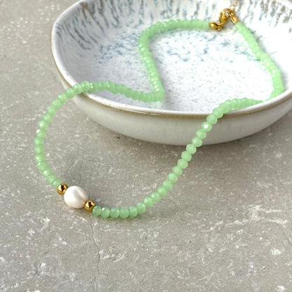 Tarnish Resistant Bead and Pearl Necklace