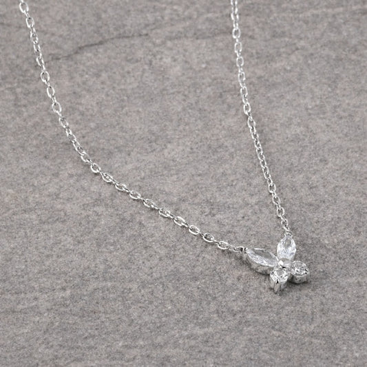 Tarnish Resistant Zirconia Butterfly Necklace