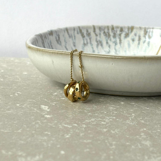 Tarnish Resistant Ring Trio Necklace