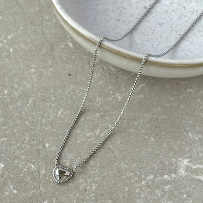 Tarnish Resistant Piped Heart Necklace