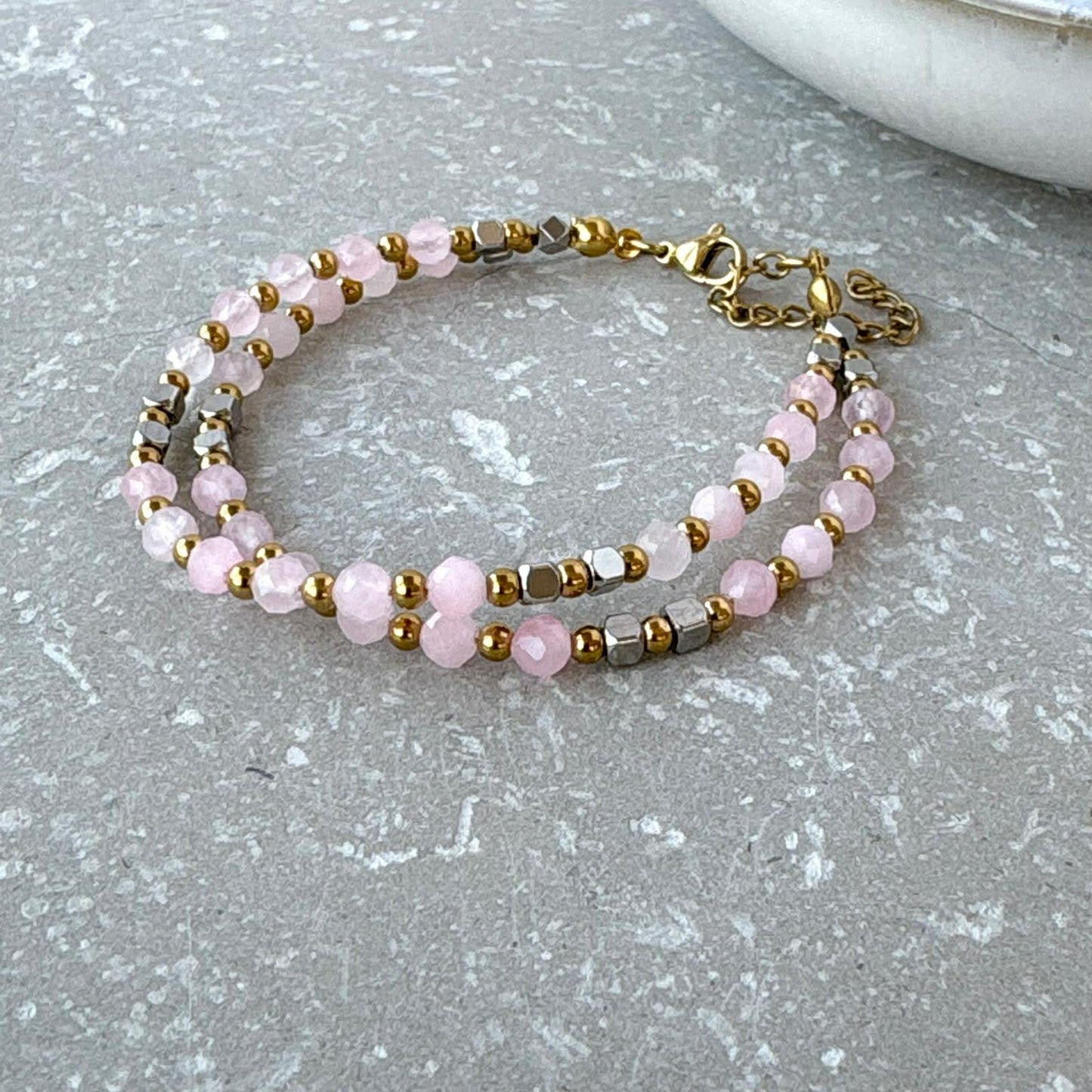 Tarnish Resistant Double Layer Beaded Bracelet