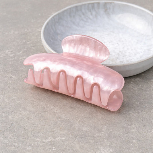 Small Pink Pearlescent Claw Clip