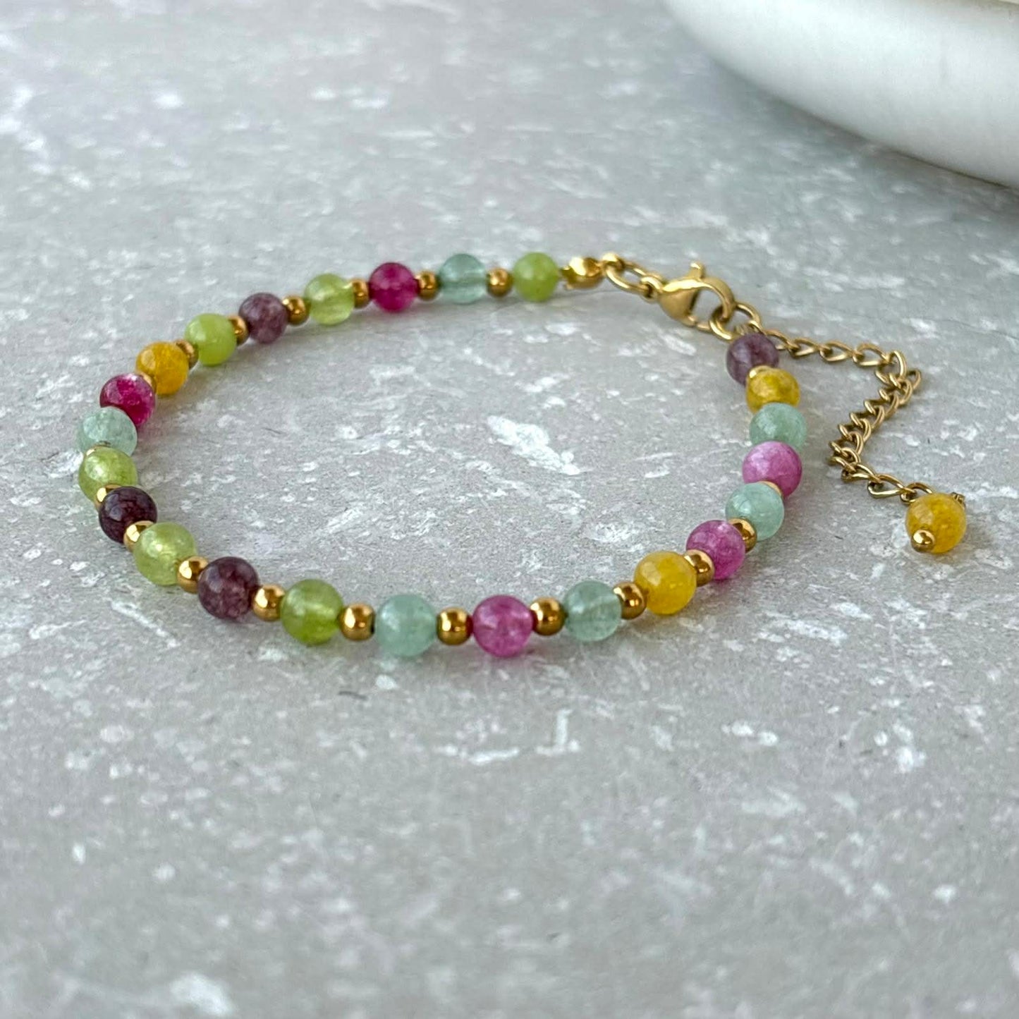 Tarnish Resistant Multi Colour Beaded Bracelet