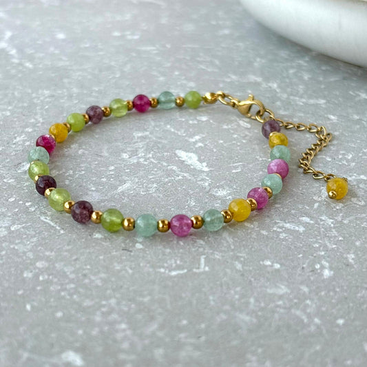 Tarnish Resistant Multi Colour Beaded Bracelet