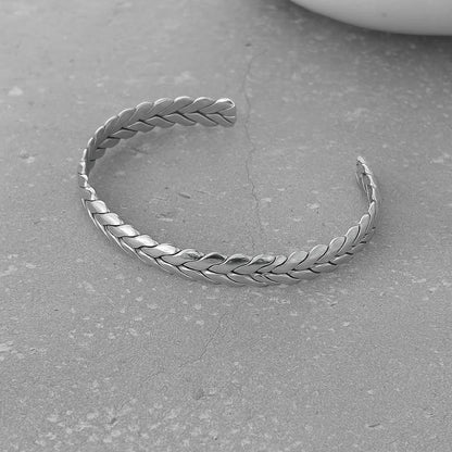 Tarnish Resistant Plaited Open Bangle