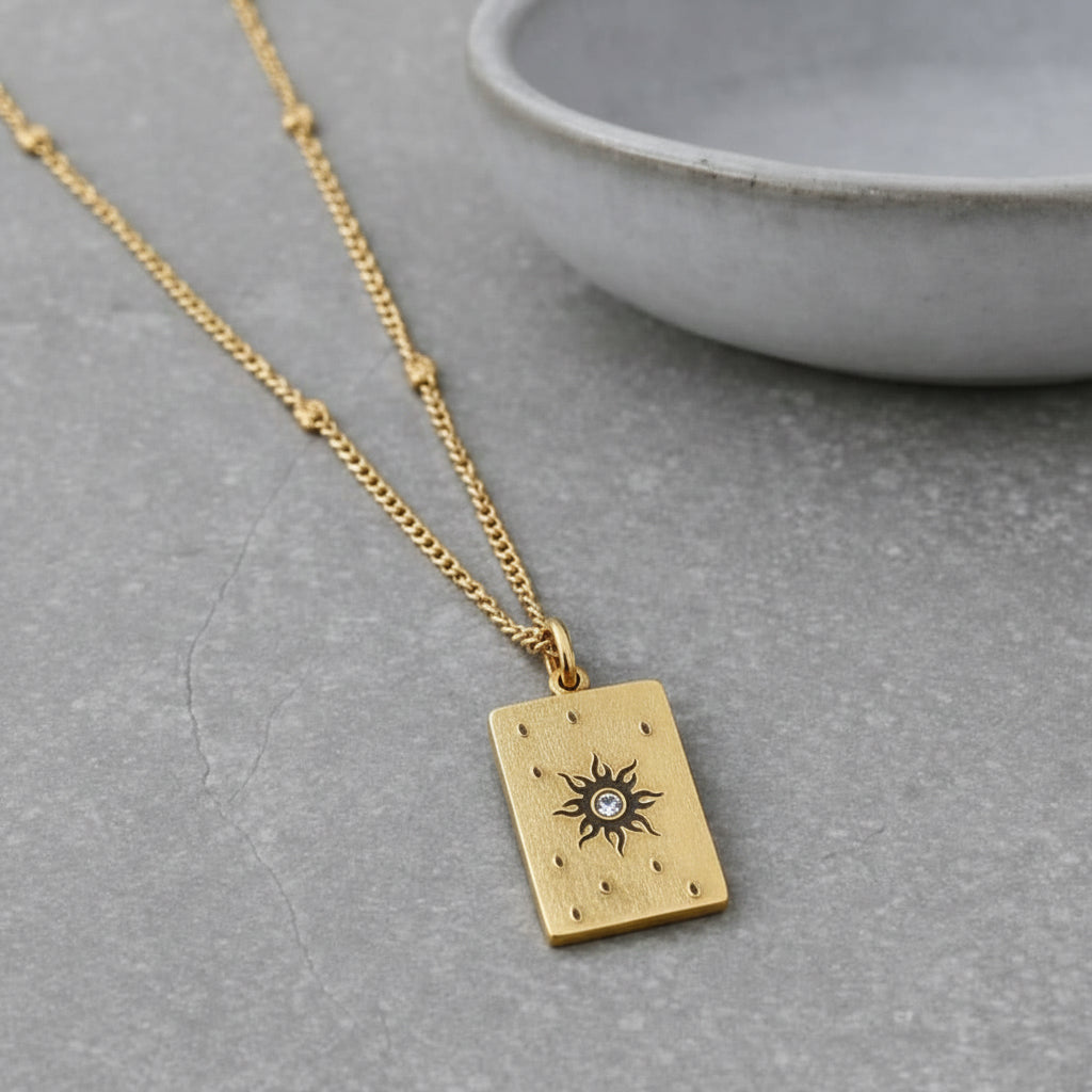 Tarnish Resistant Sun Block Necklace