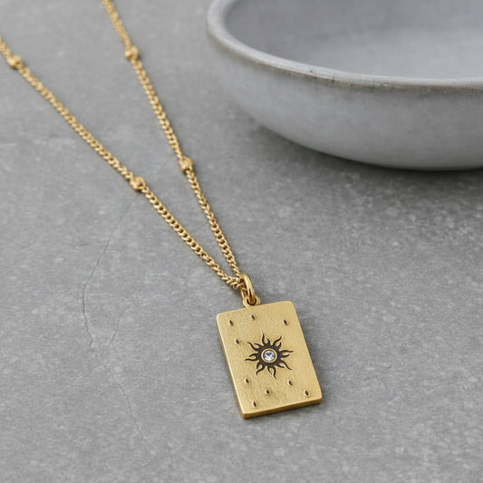 Tarnish Resistant Sun Block Necklace