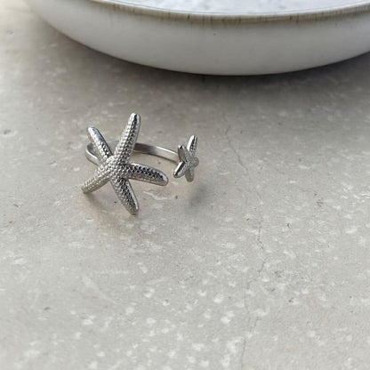Tarnish Resistant Starfish Open Ring