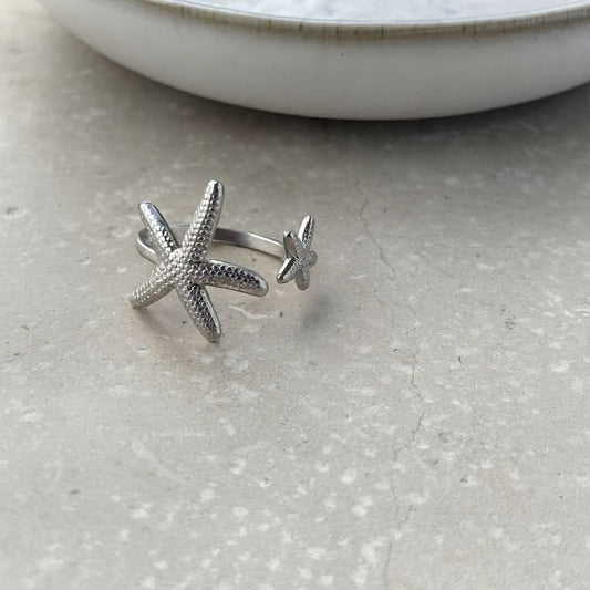 Tarnish Resistant Starfish Open Ring